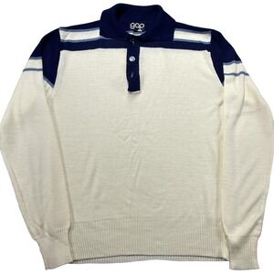 Vintage 70s Gap Sweater Mens Small Large V Neck Tennis Pullover Preppy 80s RARE